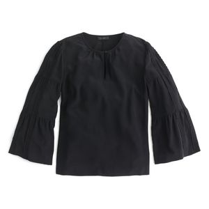 J. Crew Embroidered Bell Sleeve Silk Top Size 4
